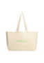 MAMA TOTE BAG SEKS LOMMER - OFF WHITE / PASTEL GREEN LOGO