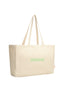 MAMA TOTE BAG SEKS LOMMER - OFF WHITE / PASTEL GREEN LOGO